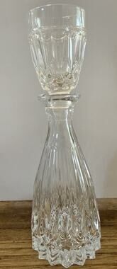 Vintage Unique Bohemia 24% Lead Crystal Small Mouth Wash Decanter 8” Rare